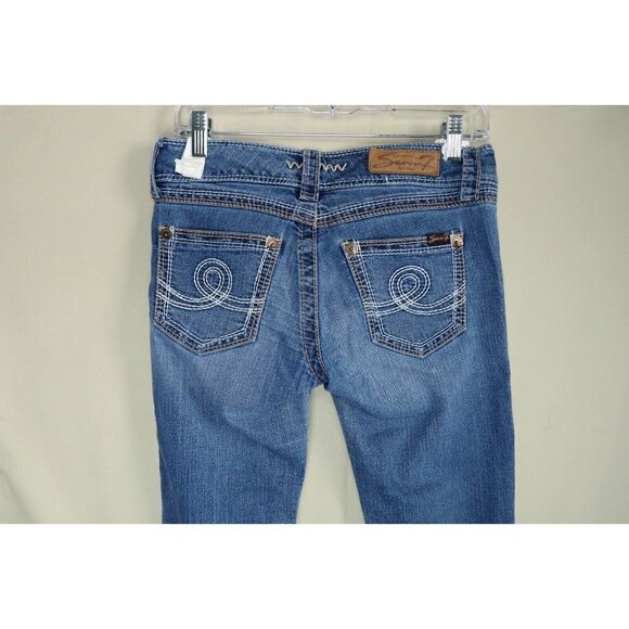 Seven 7 Capri Jeans Women's Size 27 Straight Leg Heavy Stitch Stretch Denim EUC - Picture 6 of 11